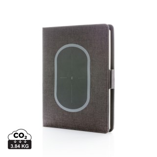 Funda para cuaderno A5 personalizada con cargador inalámbrico